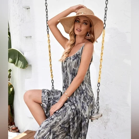combo maxi dress Green Combo Blouse Maxi Dress – BLANK